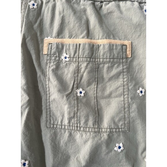 Anthropologie Pilcro Dessa Green And Daisy Overalls Romper Embroidered Large - Picture 11 of 11